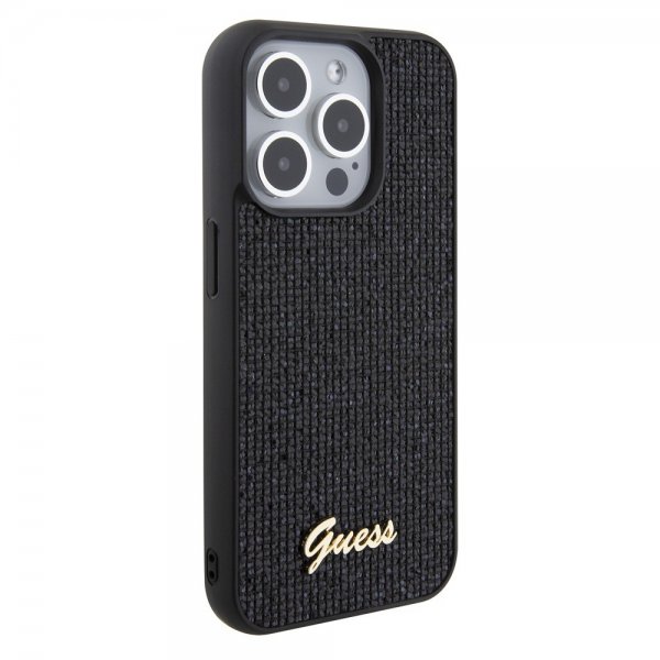 Guess iPhone 15 Pro -suojakuori, Square Mirror, musta
