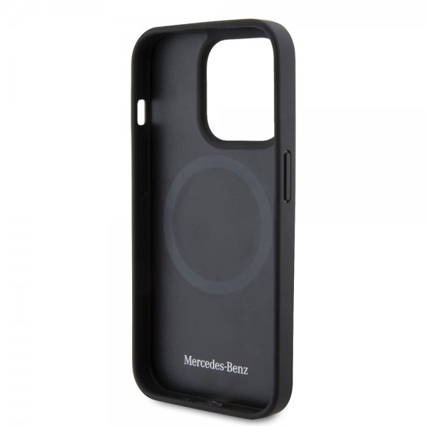 Mercedes Benz iPhone 15 Pro Kuori Star Pattern MagSafe Musta