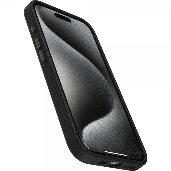 Otterbox iPhone 15 Pro -suojakuori Symmetry Cactus Leather MagSafe Noir Ash