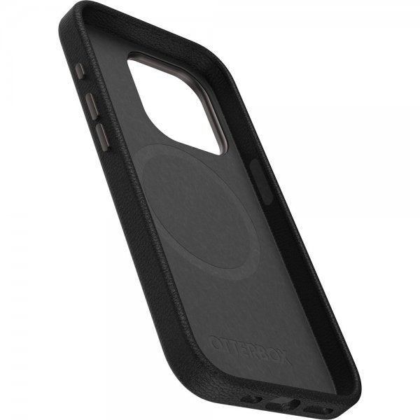 Otterbox iPhone 15 Pro -suojakuori Symmetry Cactus Leather MagSafe Noir Ash