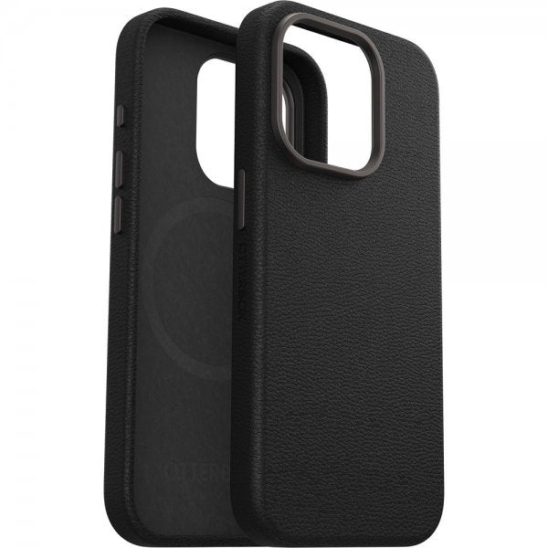 Otterbox iPhone 15 Pro -suojakuori Symmetry Cactus Leather MagSafe Noir Ash