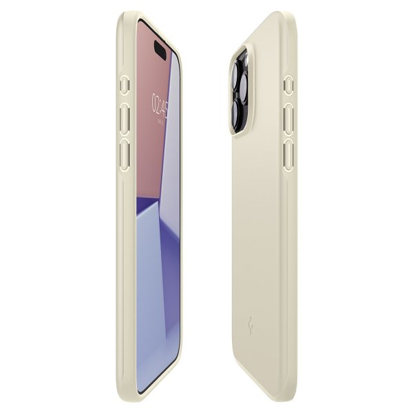 Spigen iPhone 15 Pro -suojakuori Thin Fit Mute Beige
