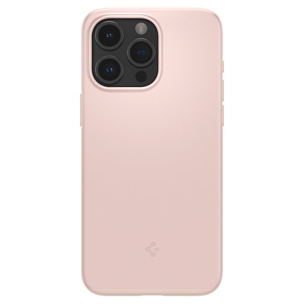 Spigen iPhone 15 Pro -suojakuori, Thin Fit, Pink Sand