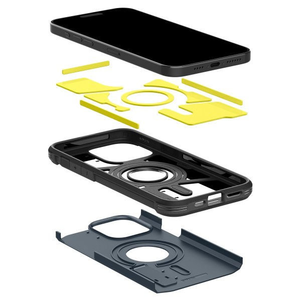 Spigen iPhone 15 Pro -suojakuori Tough Armor MagFit Metal Slate