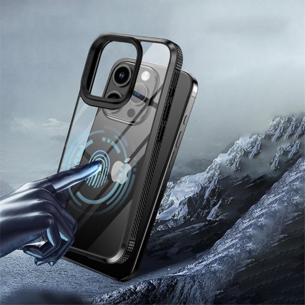 Ipaky iPhone 15 Pro Kuori Läpinäkyvä Takakuori Sininen