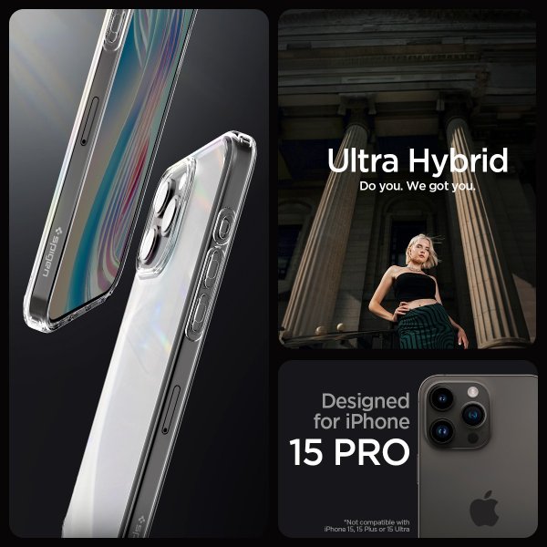Spigen iPhone 15 Pro Kuori Ultra Hybrid Frost Clear