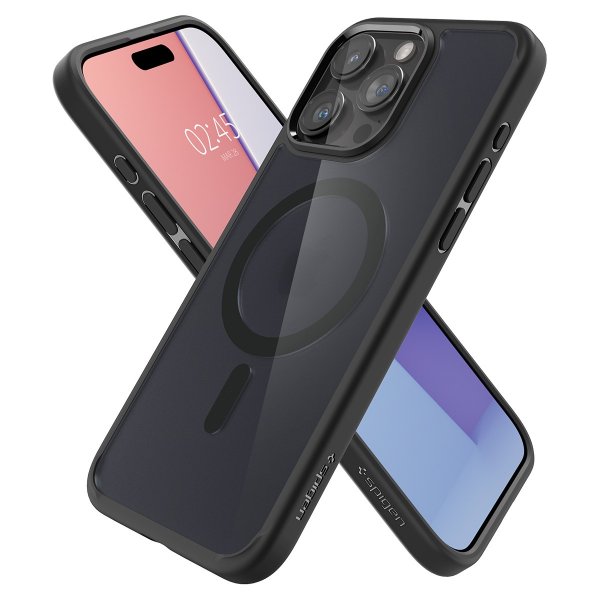 Spigen iPhone 15 Pro -suojakuori Ultra Hybrid MagFit Frost Black