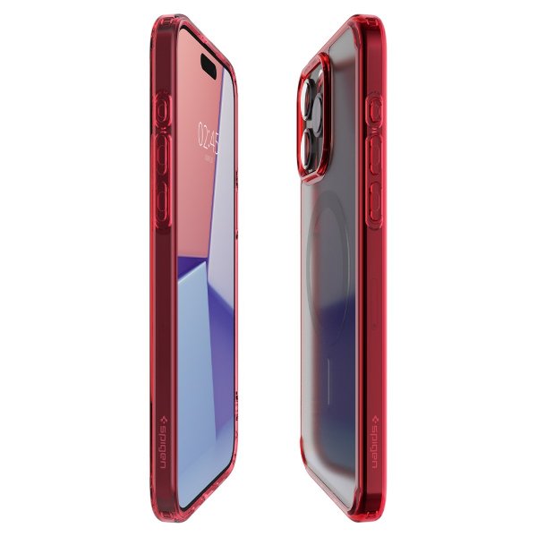 Spigen iPhone 15 Pro -suojakuori Ultra Hybrid MagFit Frost Deep Red