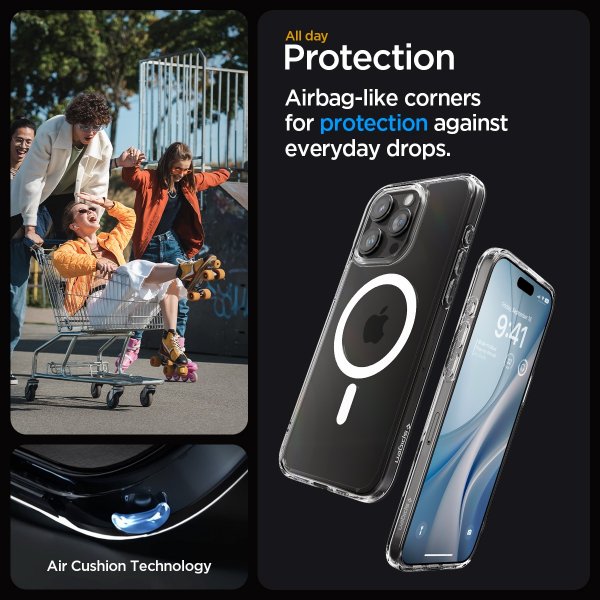 Spigen iPhone 15 Pro Ultra Hybrid MagFit -suojakuori, valkoinen