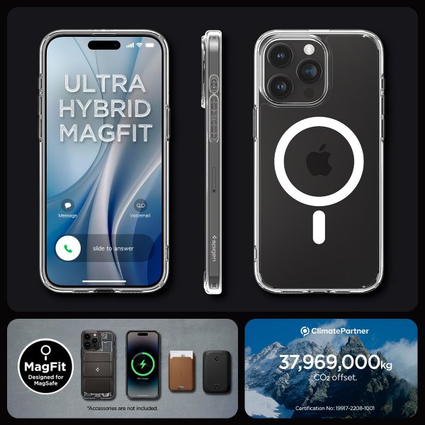 Spigen iPhone 15 Pro Ultra Hybrid MagFit -suojakuori, valkoinen