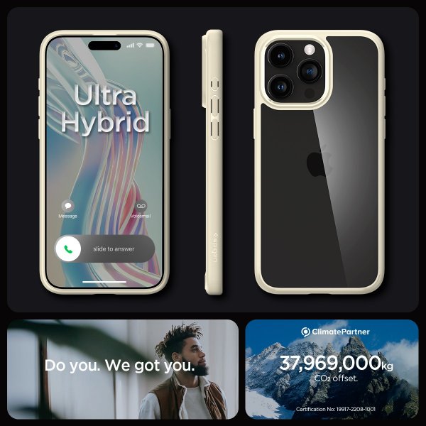 Spigen iPhone 15 Pro Ultra Hybrid Suojakuori Mute Beige