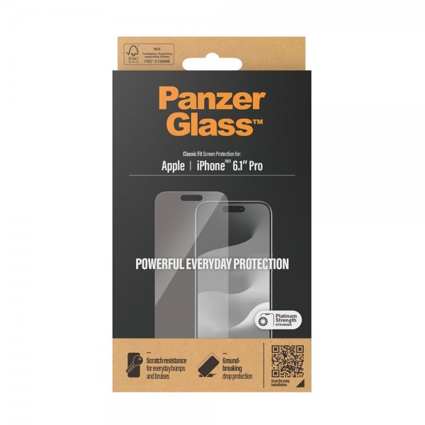 PanzerGlass iPhone 15 Pro Näytönsuoja Classic Fit