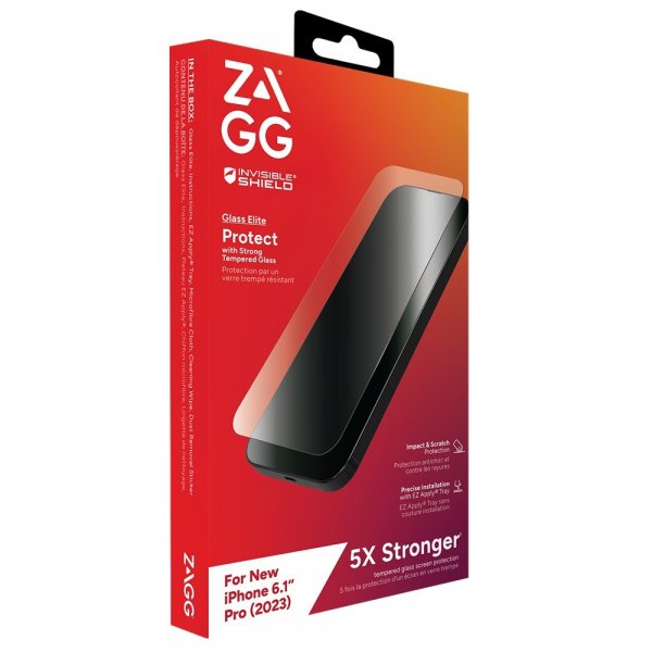 ZAGG InvisibleShield iPhone 15 Pro -näytönsuoja, Glass Elite