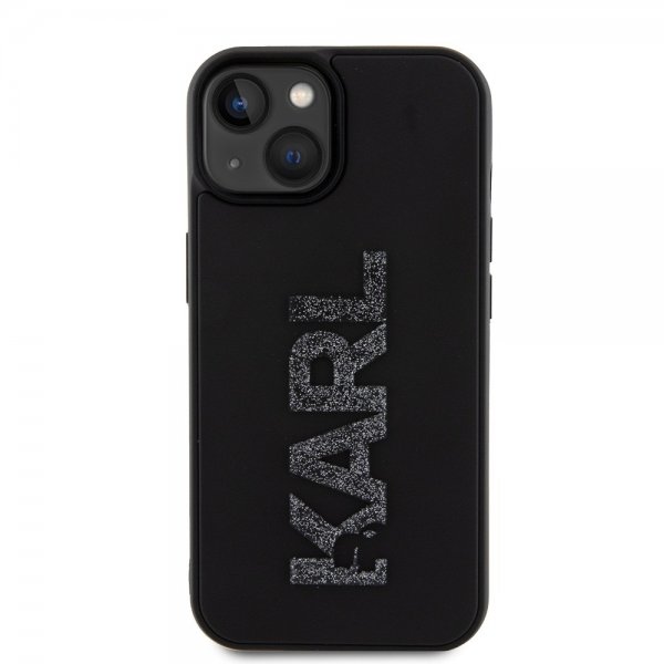 Karl Lagerfeld iPhone 15 -kuori 3D Rubber Karl Musta
