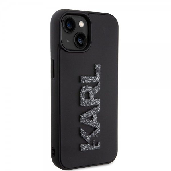 Karl Lagerfeld iPhone 15 -kuori 3D Rubber Karl Musta