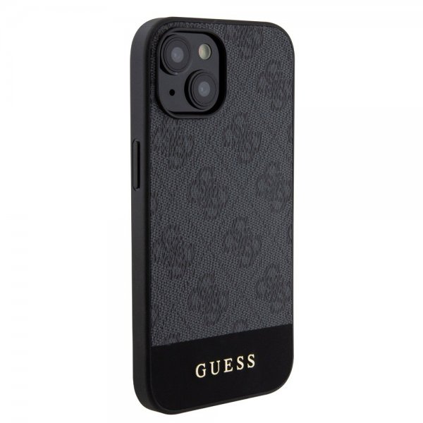 Guess iPhone 15 Kuori Bottom Stripe MagSafe Musta