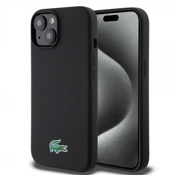 Lacoste iPhone 15 Plus Suojakuori Croc Logo MagSafe Musta