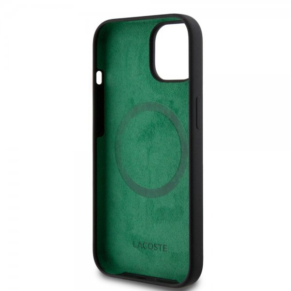 Lacoste iPhone 15 Plus Suojakuori Croc Logo MagSafe Musta