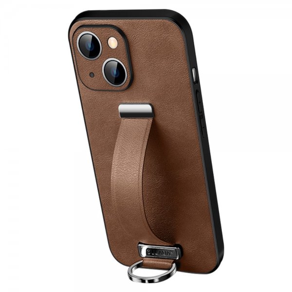 Sulada iPhone 15 Kuori Fashion Series Ruskea