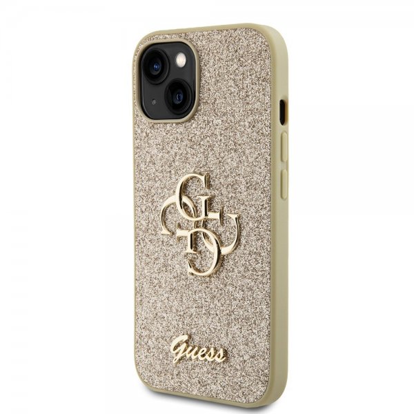 Guess iPhone 15 Kuoret Fixed Glitter Kulta