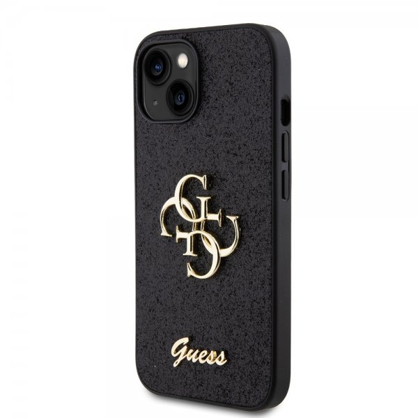 Guess iPhone 15 Kuoret Fixed Glitter Musta
