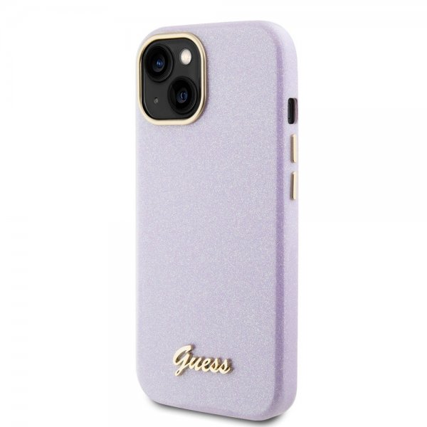 Guess iPhone 15 Kuoret Full Glitter Wrapped Lilac