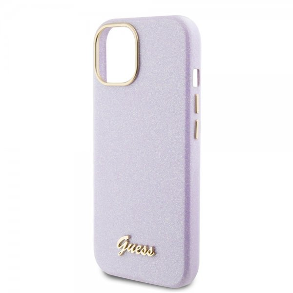 Guess iPhone 15 Kuoret Full Glitter Wrapped Lilac