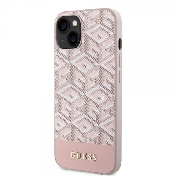 Guess iPhone 15 Kuoret G Cube MagSafe Vaaleanpunainen