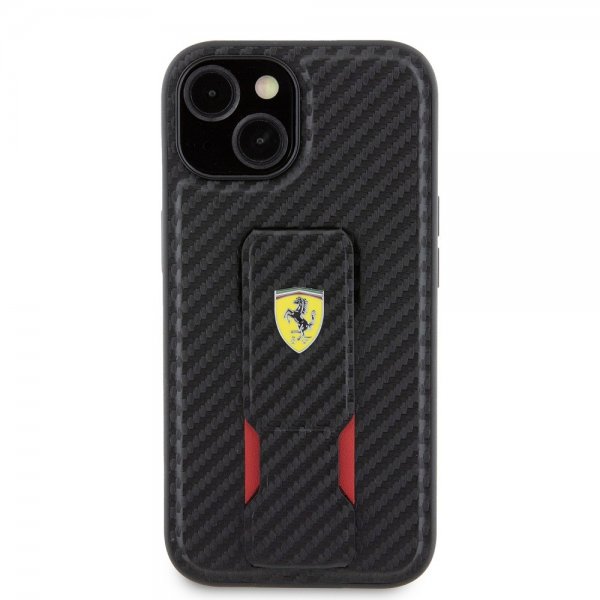 Ferrari iPhone 15 Kuoret Jalustatoiminto Musta