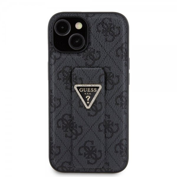 Guess iPhone 15 Suojakuori Grip Stand Function Musta