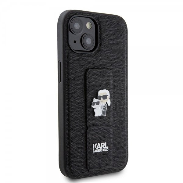 Karl Lagerfeld iPhone 15 -kuori Grip Stand Function, musta