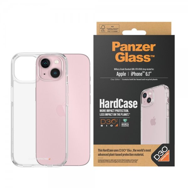 PanzerGlass iPhone 13/14/15 Suojakuori HardCase D3O Transparent