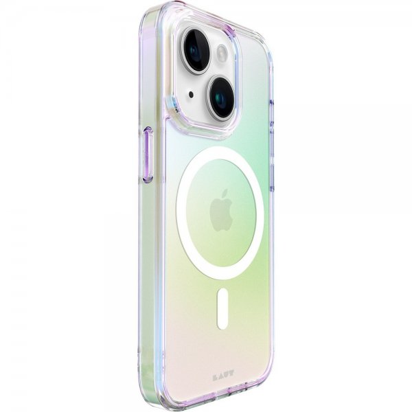 LAUT iPhone 15 -kuori HOLO MagSafe Pearl