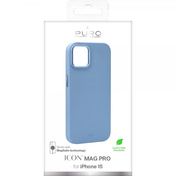 Puro iPhone 15 ICON Mag Pro -suojakuori, sininen
