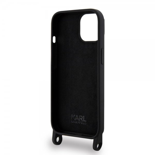 Karl Lagerfeld iPhone 15 -kuori Ikonik Crossbody Musta