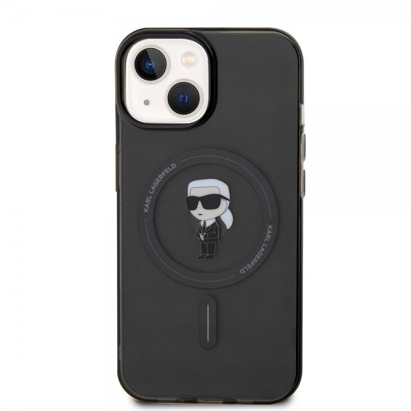 Karl Lagerfeld iPhone 15 -kuori Ikonik MagSafe Musta