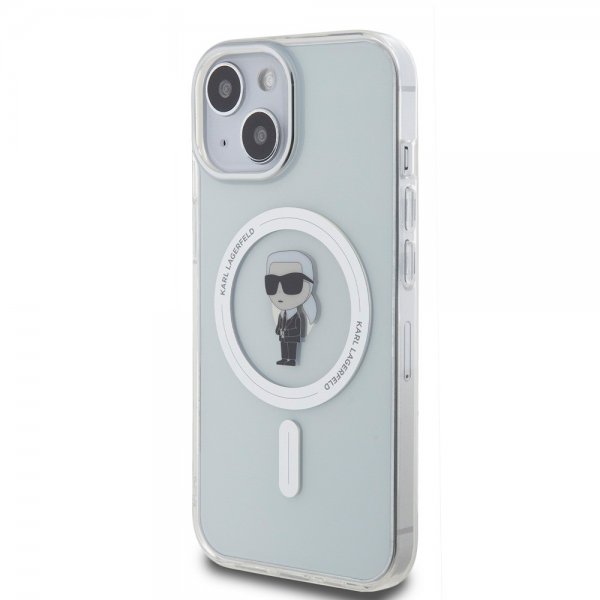 Karl Lagerfeld iPhone 15 -kuori Ikonik MagSafe Transparent