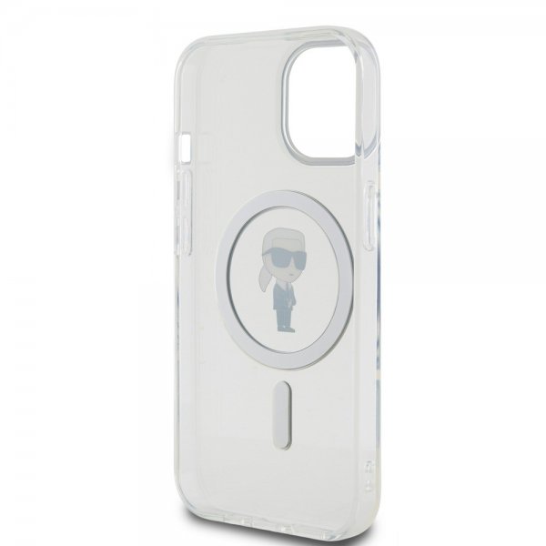Karl Lagerfeld iPhone 15 -kuori Ikonik MagSafe Transparent