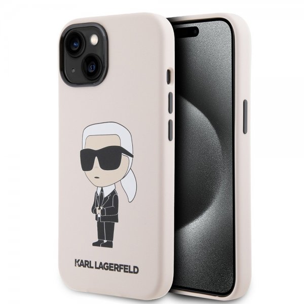Karl Lagerfeld iPhone 15 -kuori Ikonik NFT Pinkki