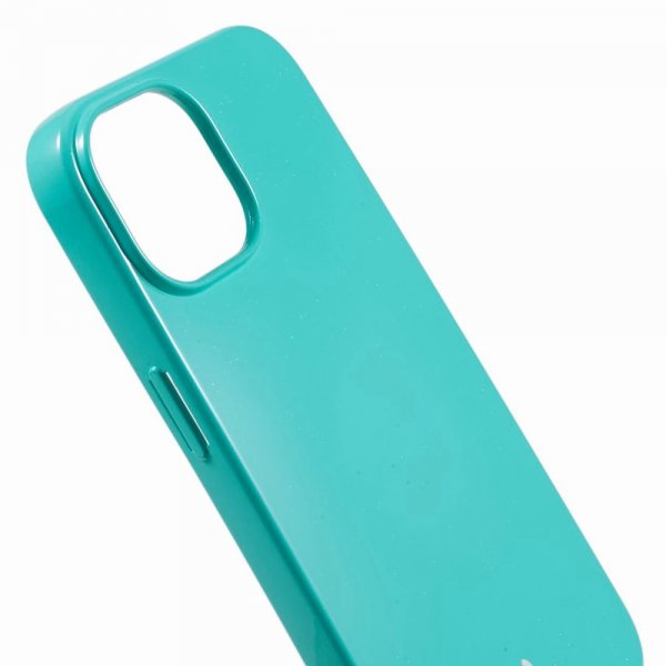 Mercury iPhone 15 Kuoret Jelly Glitter Syaani