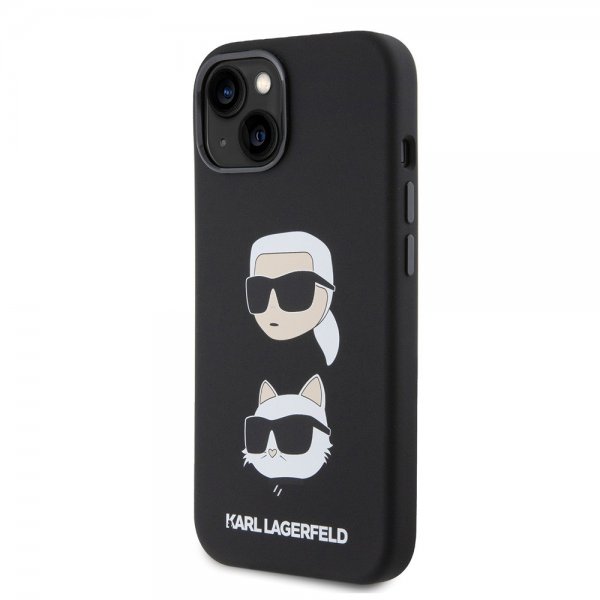 Karl Lagerfeld iPhone 15 Kuori Karl & Choupette Musta