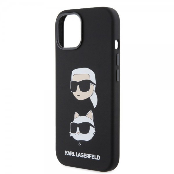 Karl Lagerfeld iPhone 15 Kuori Karl & Choupette Musta