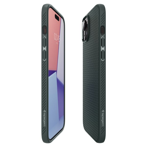 Spigen iPhone 15 -kuori Liquid Air Abyss Green