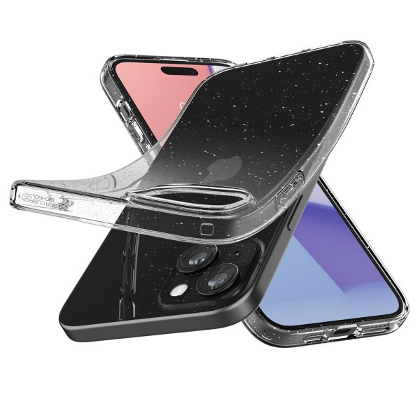 Spigen iPhone 15 -kuori Liquid Crystal Glitter Crystal Quartz