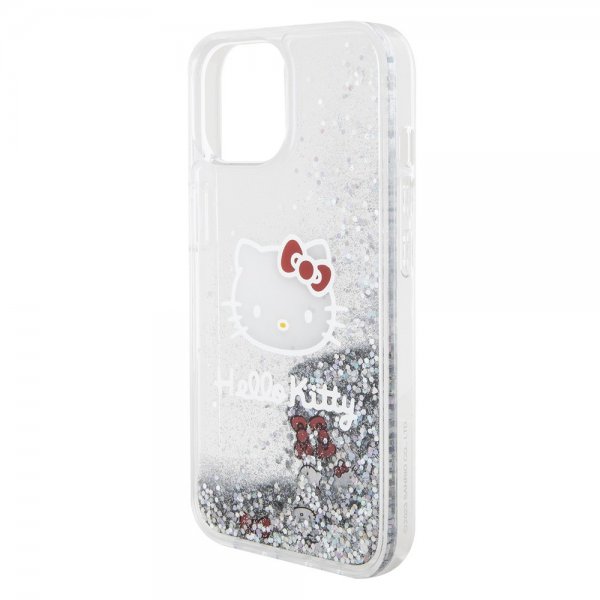 Hello Kitty iPhone 15 Kuori Nestemäinen Glitter Läpinäkyvä