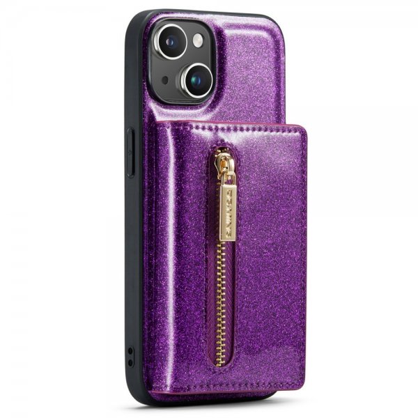 Dg.Ming iPhone 15 -suojakuori M3 Series irrotettava korttikotelo Glitter Violetti