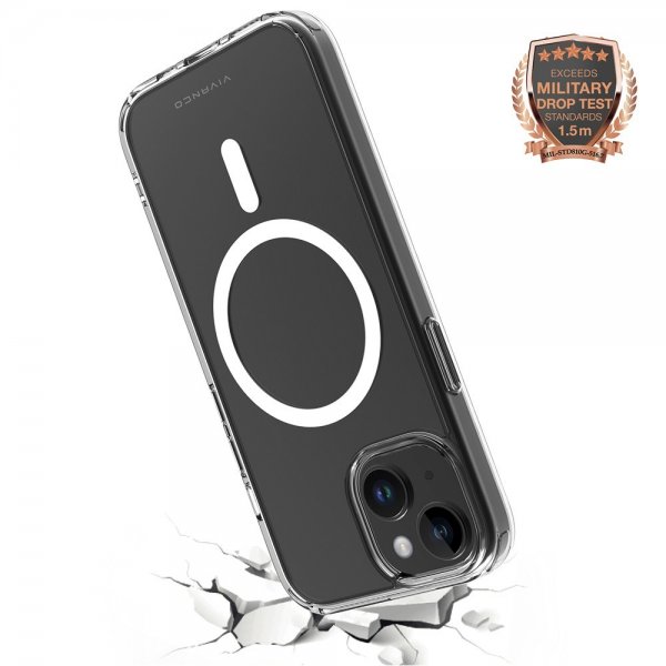 Vivanco iPhone 15 -suojakuori Mag Steady Transparent