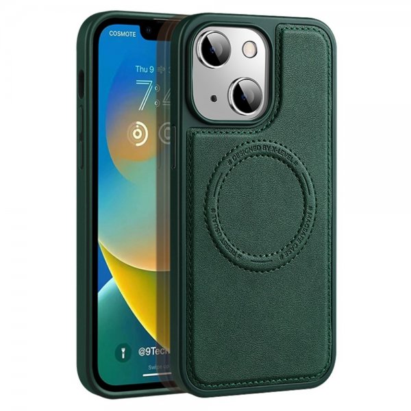 X-Level iPhone 15 Kuori MagSafe Denim Takki Vihreä