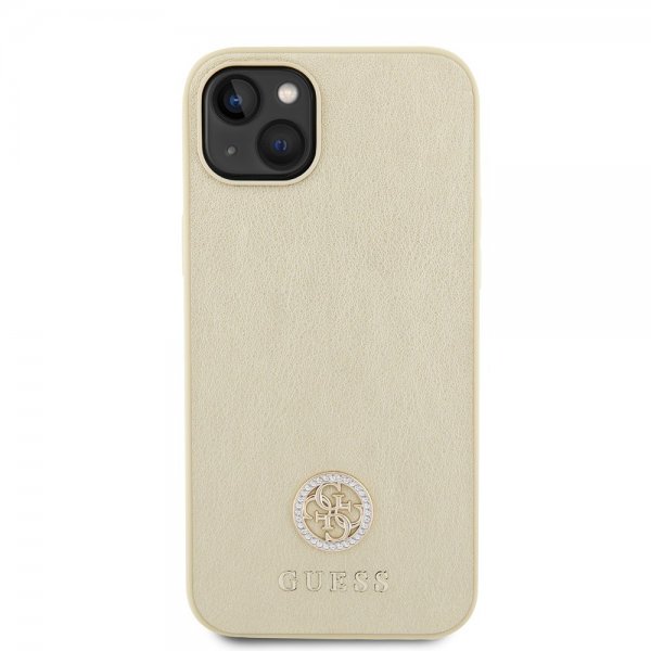 Guess iPhone 15 Kuoret Metalli Logo Strass Kulta
