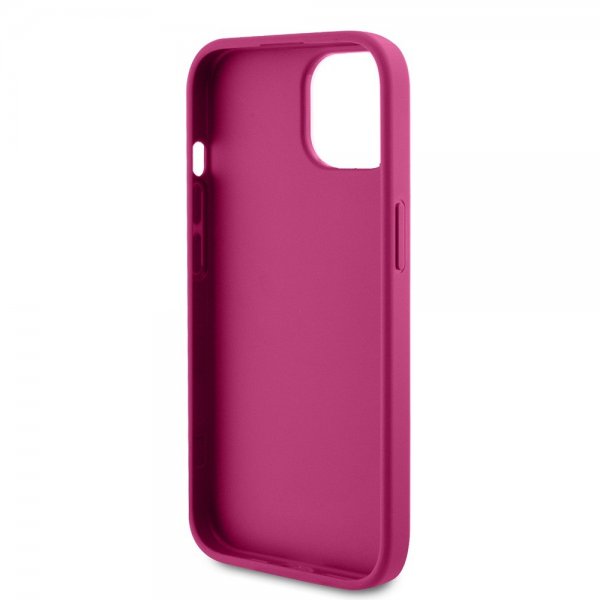 Guess iPhone 15 Kuoret Metal Logo Strass Metallinen Pinkki